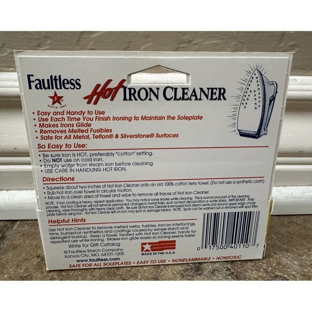 Vintage Faultless Starch 40110 Faultless Hot Iron Cleaner1oz (28 Grams) #A2